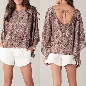 Alice + Olivia selena oversized leopard top